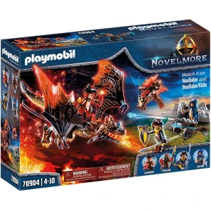 Playmobil 70904 Chevaliers Novelmore avec Dragon de Burnham Raiders - avec Quatre Personnages, Un Dragon et des Accessoires - Histoire & Imaginaire - Dès 4 Ans
