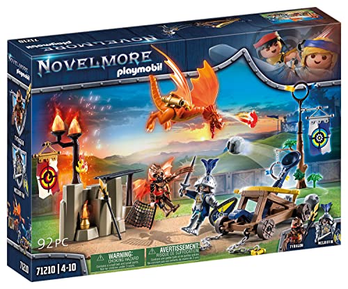 Playmobil 71210 Chevalier Novelmore Combattant Burnham Raider - Novelmore - avec Deux Personnages, Un Dragon et Une catapulte avec Boulet - Chevalier - Histoire & Imaginaire - Dès 4 Ans