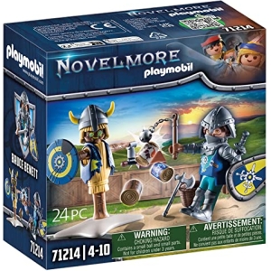 Playmobil 71214 Chevalier Novelmore et Mannequin d'entrainement - Novelmore - avec Un Personnage et des Armes de Combat - Chevalier - Histoire & Imaginaire - Dès 4 Ans