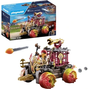 Playmobil 71299 Chariot de Combat enflammé des Burnham Raiders - Novelmore - Affrontez Les Ennemis avec Le Chariot, Son Canon et siège éjectable - Histoire & Imaginaire - Dès 4 Ans