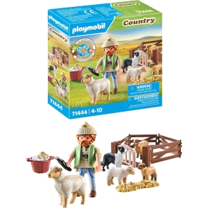 Playmobil 71444 Berger avec Moutons - Country - avec 5 Animaux et 1 Personnage - Jouet fabriqué avec Plus de 80% de matériaux recyclés ou biosourcés en Moyenne. Dès 4 Ans