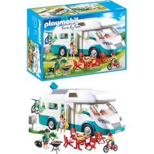 Playmobil Family Fun 70088 Camping-Car Familial avec Toit Amovible et de Nombreux Accessoires, Dès 4 Ans