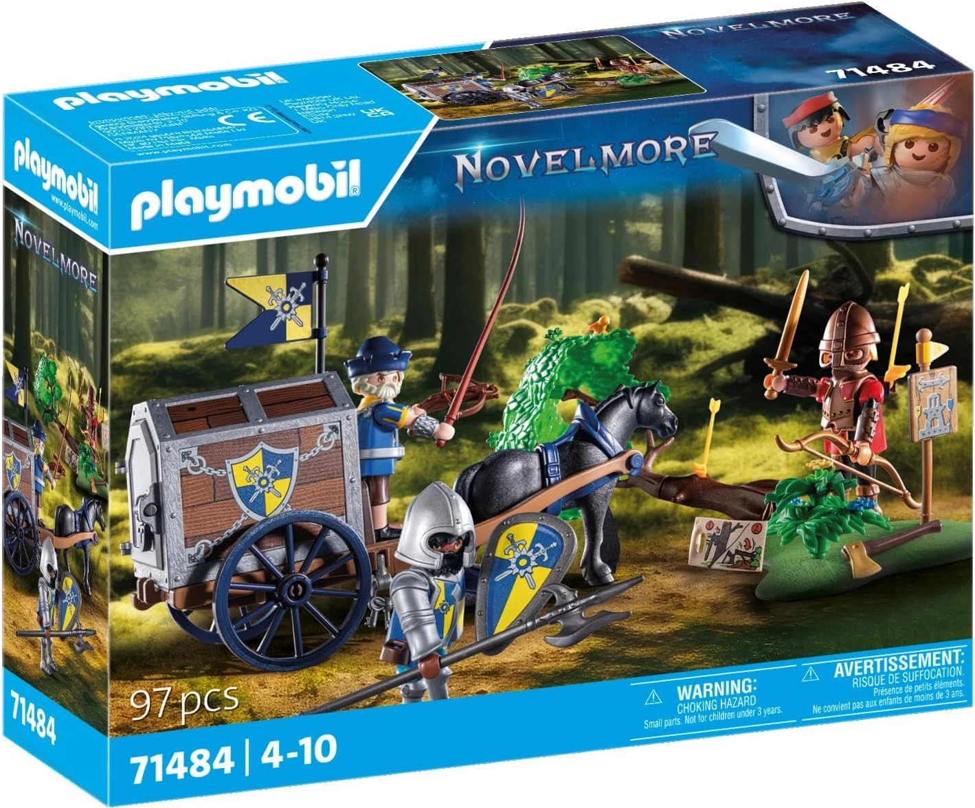 Playmobil 71484 Convoi de Novelmore avec Bandit - Novelmore - Les Chevaliers défendent Leur Royaume - avec 1 Animal et 3 Personnages - Jouet Univers médiéval et Historique. Dès 4 Ans – Image 2