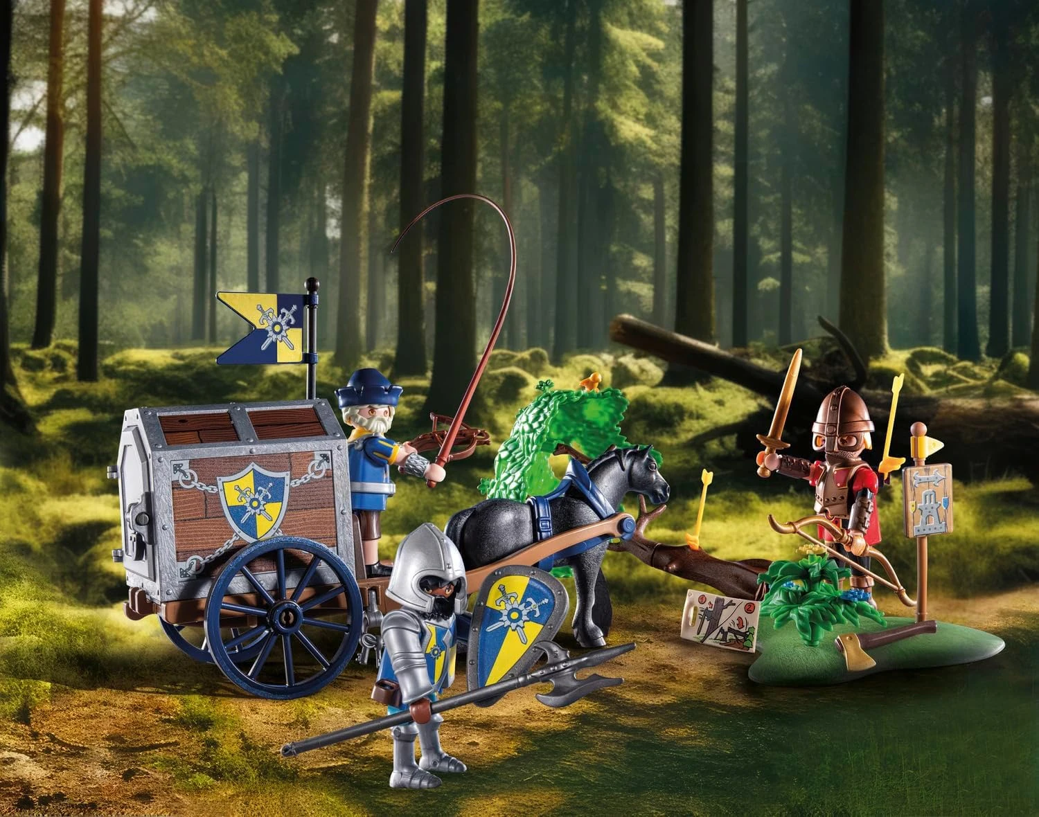 Playmobil 71484 Convoi de Novelmore avec Bandit - Novelmore - Les Chevaliers défendent Leur Royaume - avec 1 Animal et 3 Personnages - Jouet Univers médiéval et Historique. Dès 4 Ans – Image 3