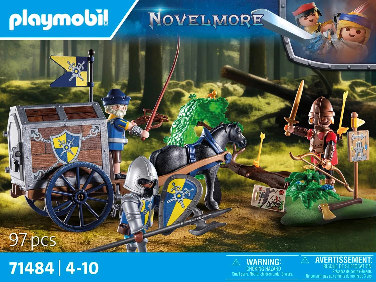 Playmobil 71484 Convoi de Novelmore avec Bandit - Novelmore - Les Chevaliers défendent Leur Royaume - avec 1 Animal et 3 Personnages - Jouet Univers médiéval et Historique. Dès 4 Ans – Image 4