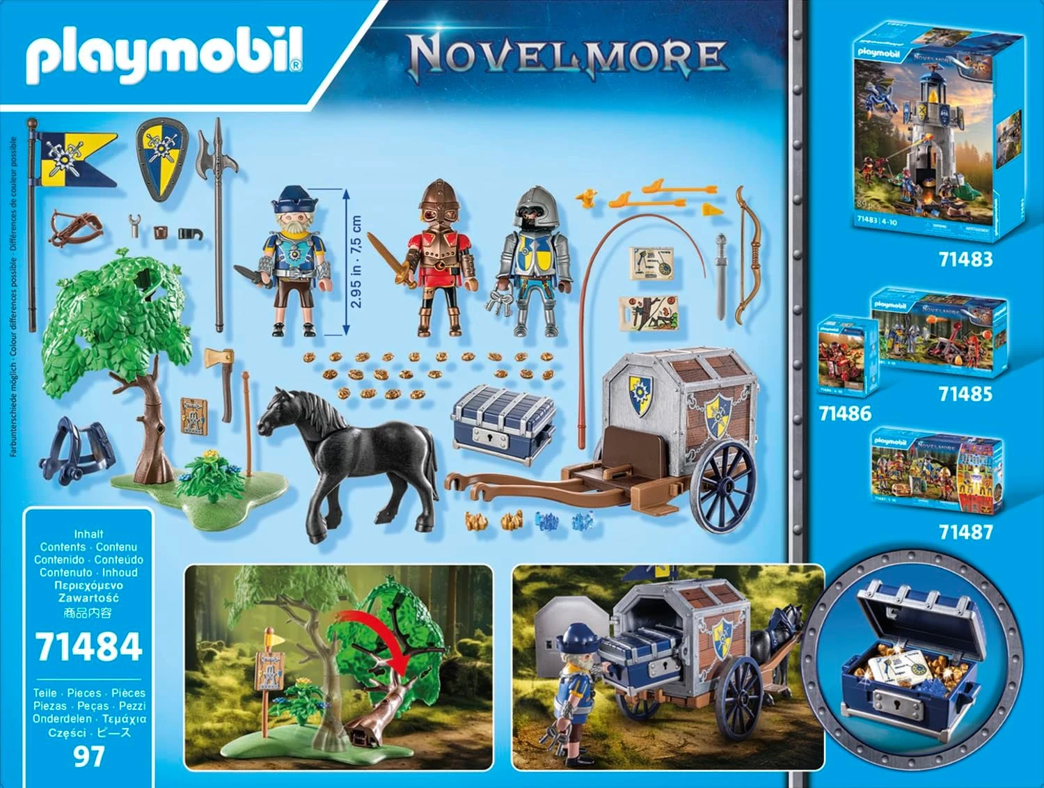 Playmobil 71484 Convoi de Novelmore avec Bandit - Novelmore - Les Chevaliers défendent Leur Royaume - avec 1 Animal et 3 Personnages - Jouet Univers médiéval et Historique. Dès 4 Ans – Image 5