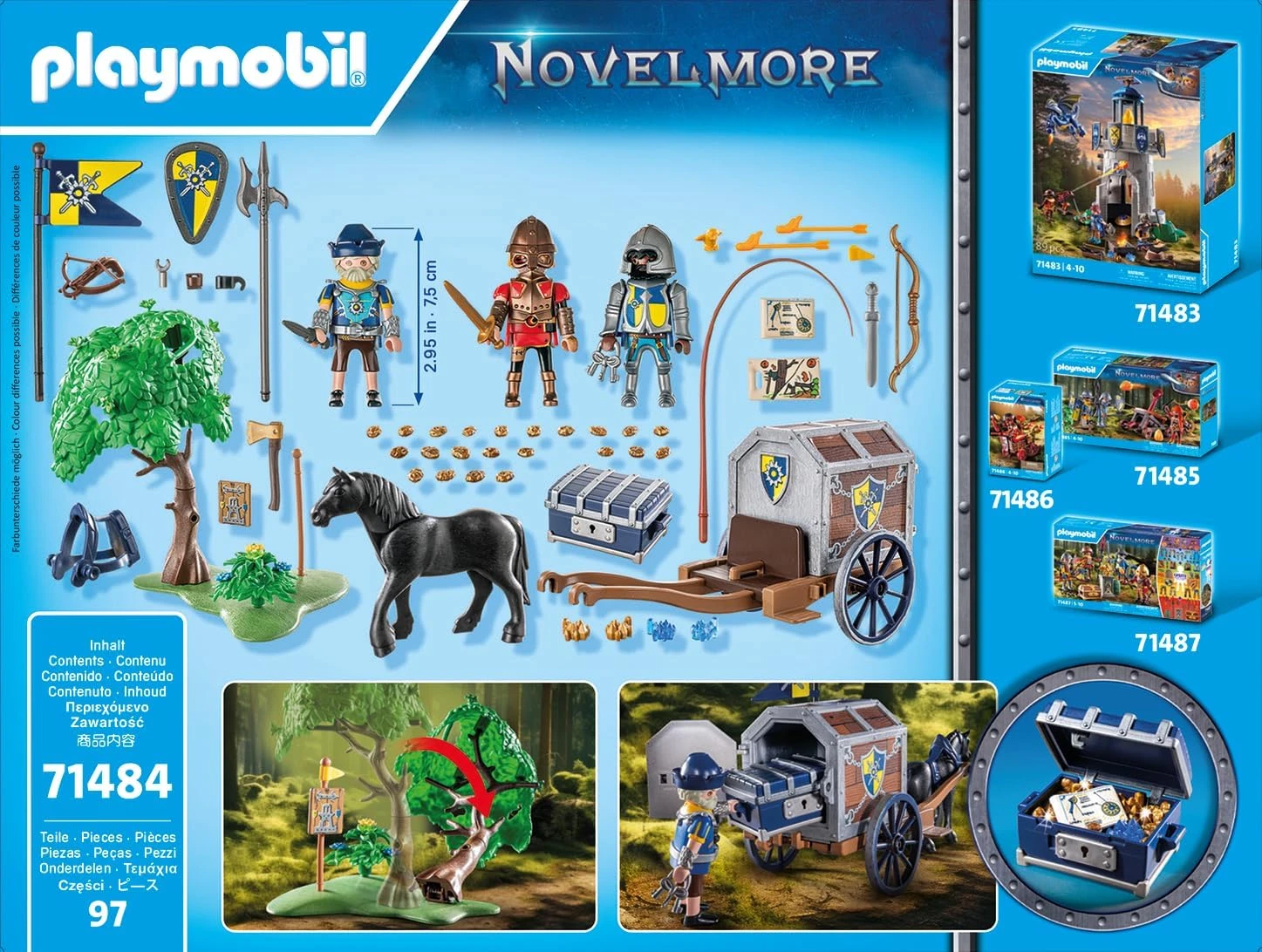 Playmobil 71484 Convoi de Novelmore avec Bandit - Novelmore - Les Chevaliers défendent Leur Royaume - avec 1 Animal et 3 Personnages - Jouet Univers médiéval et Historique. Dès 4 Ans – Image 8