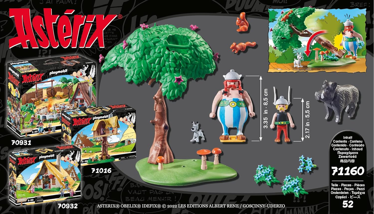Playmobil 71160 Astérix : La Chasse au Sanglier - avec Les Gaulois Astérix, Obélix, Idéfix Le fidèle Compagnon d'Obélix et Un Sanglier - Dès 5 Ans – Image 8
