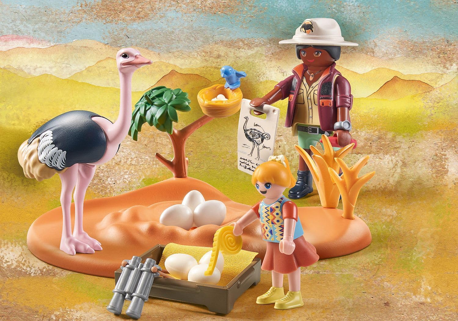 Playmobil 71296 Explorateurs et nid d'autruche - avec Deux Personnages, Une Autruche, Un nid et des Oeufs - Gamme Wiltopia avec Plus de 80% de matériaux recyclés ou biosourcés en Moyenne - Dès 4 Ans – Image 3