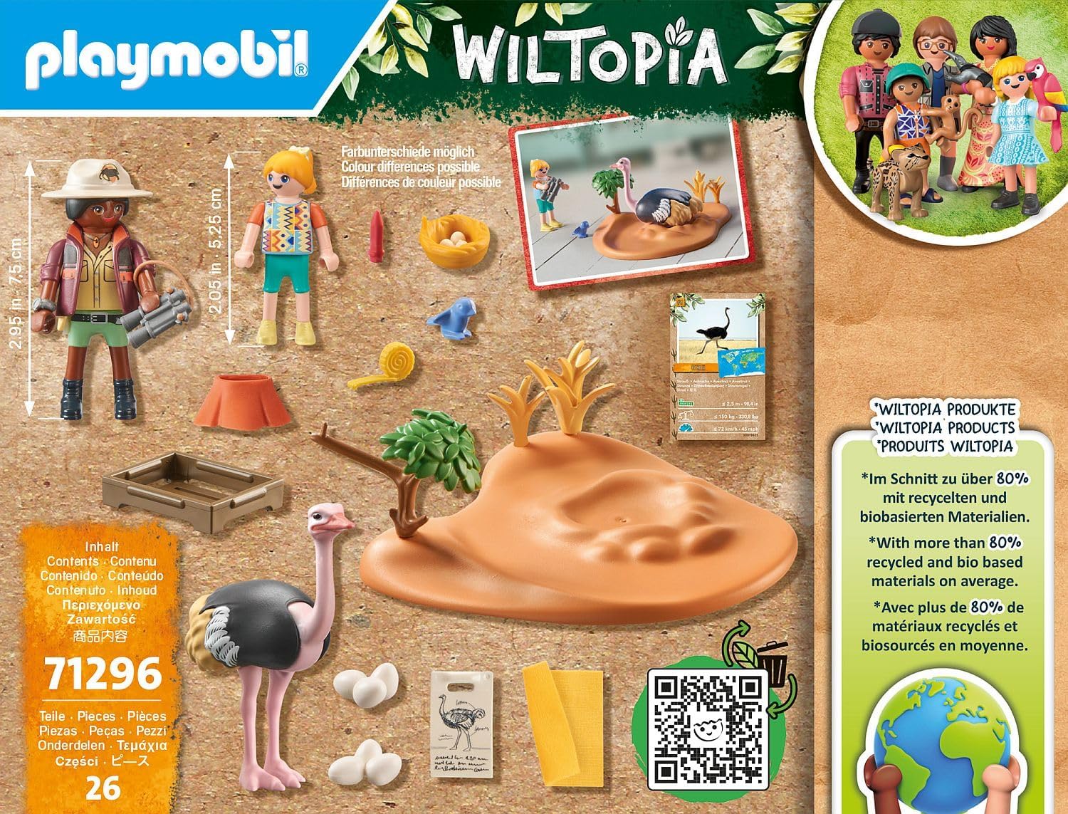 Playmobil 71296 Explorateurs et nid d'autruche - avec Deux Personnages, Une Autruche, Un nid et des Oeufs - Gamme Wiltopia avec Plus de 80% de matériaux recyclés ou biosourcés en Moyenne - Dès 4 Ans – Image 5