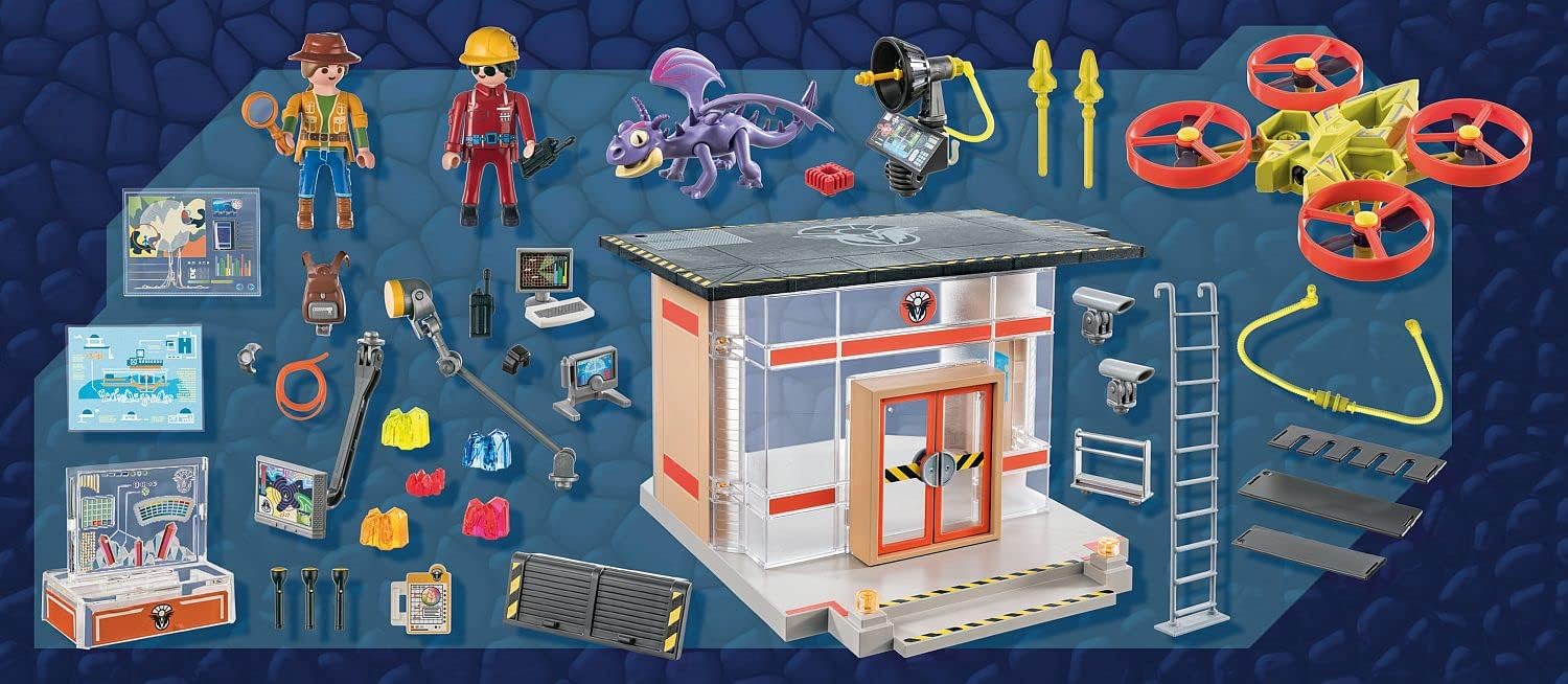 Playmobil 71084 Dragons: Les Neufs Royaumes - Labo Icaris - Dragons Nine Realms - avec Deux Personnages, Un Dragon, Un Drone avec Canon Fonctionnel et Le Laboratoire Icaris - Dès 4 Ans – Image 6