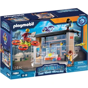 Playmobil 71084 Dragons: Les Neufs Royaumes - Labo Icaris - Dragons Nine Realms - avec Deux Personnages, Un Dragon, Un Drone avec Canon Fonctionnel et Le Laboratoire Icaris - Dès 4 Ans