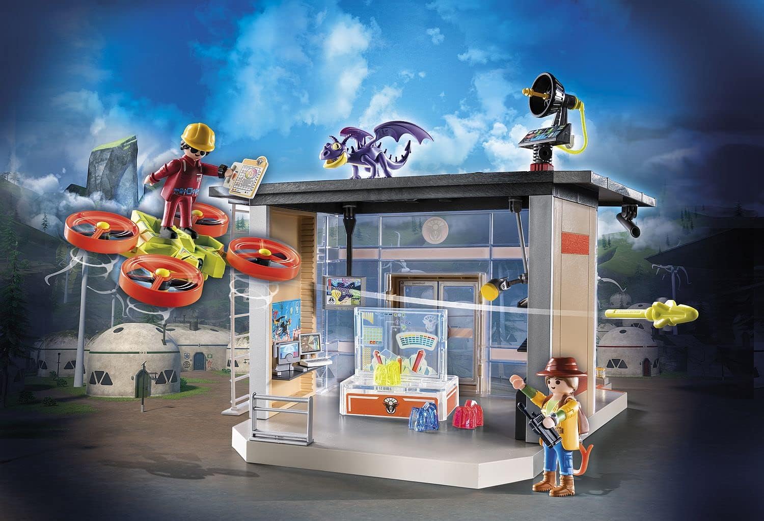 Playmobil 71084 Dragons: Les Neufs Royaumes - Labo Icaris - Dragons Nine Realms - avec Deux Personnages, Un Dragon, Un Drone avec Canon Fonctionnel et Le Laboratoire Icaris - Dès 4 Ans – Image 2
