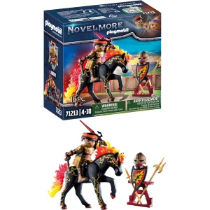 Playmobil 71213 Chevalier Burnham Raider avec Cheval de feu - Novelmore - avec Un Personnage, Un Cheval et des Accessoires - Chevalier - Histoire & Imaginaire - Dès 4 Ans