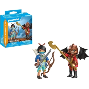 Playmobil Duo Pack Chevalier Novelmore Contre Raider Burnham, 15 Pièces, avec Armes et Accessoires