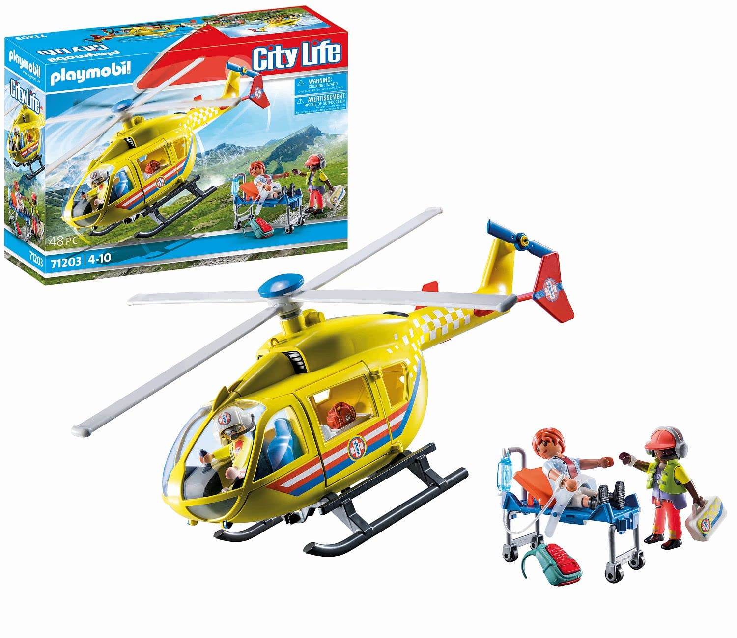 Hélicoptère de Secours Novelmore City Life avec 3 figurines