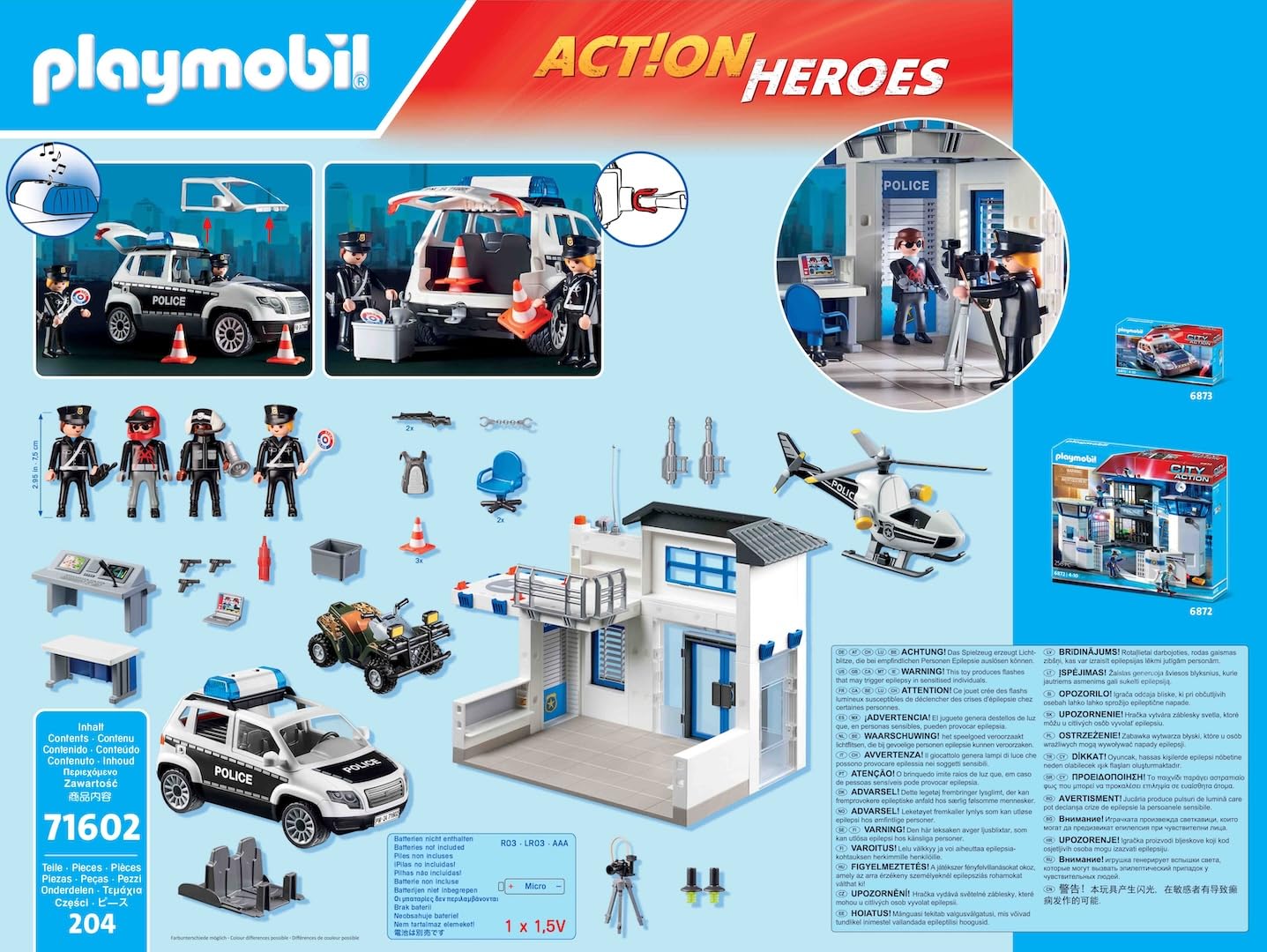 Poste de Police et véhicules Novelmore Action Heroes avec centre de commandement et hélicoptère – Image 5
