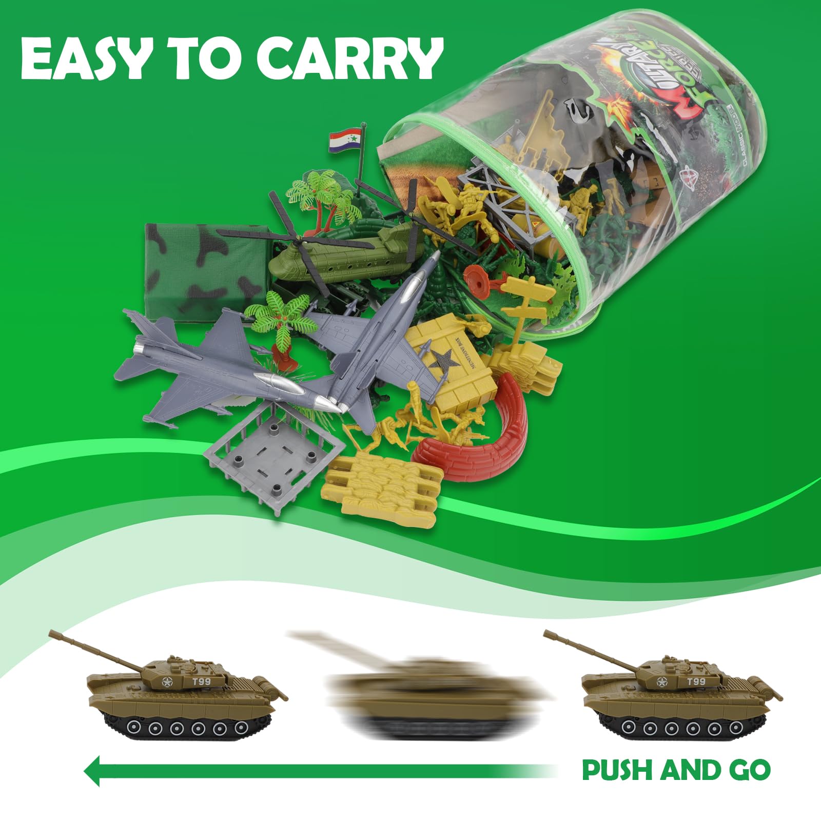 Set de jeu militaire deAO 150 pièces avec soldats, chars, hélicoptères – Image 5