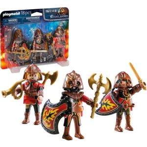 Set 3 Combattants Burnham Raiders Novelmore avec épée, haches et boucliers