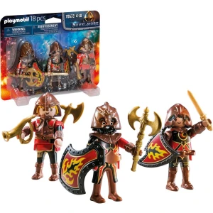 Set 3 Combattants Burnham Raiders Novelmore avec épée, haches et boucliers