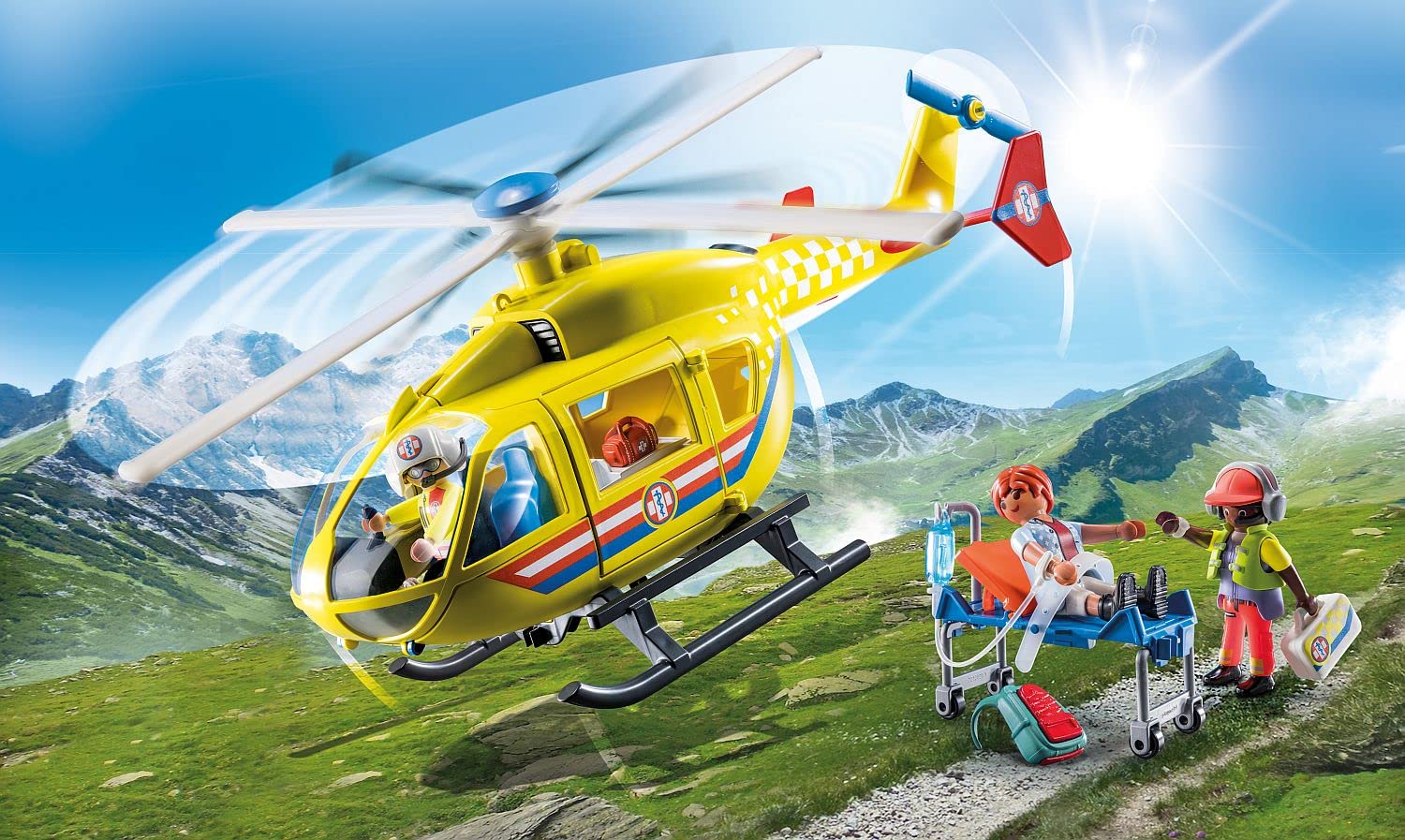 Hélicoptère de Secours Novelmore City Life avec 3 figurines – Image 4