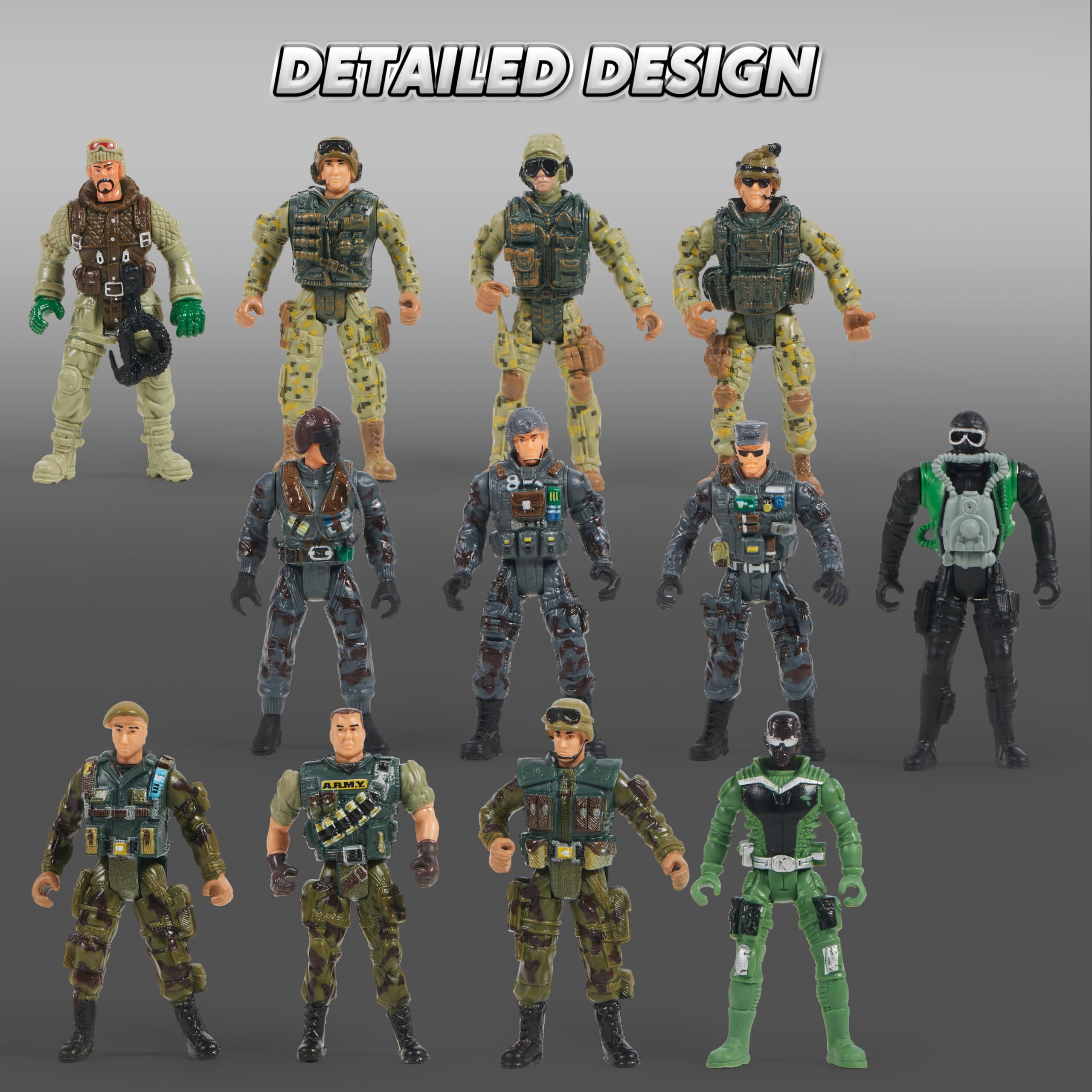 Coffret 16 figurines soldats militaires JOYIN avec 12 gardes forestiers et accessoires – Image 2