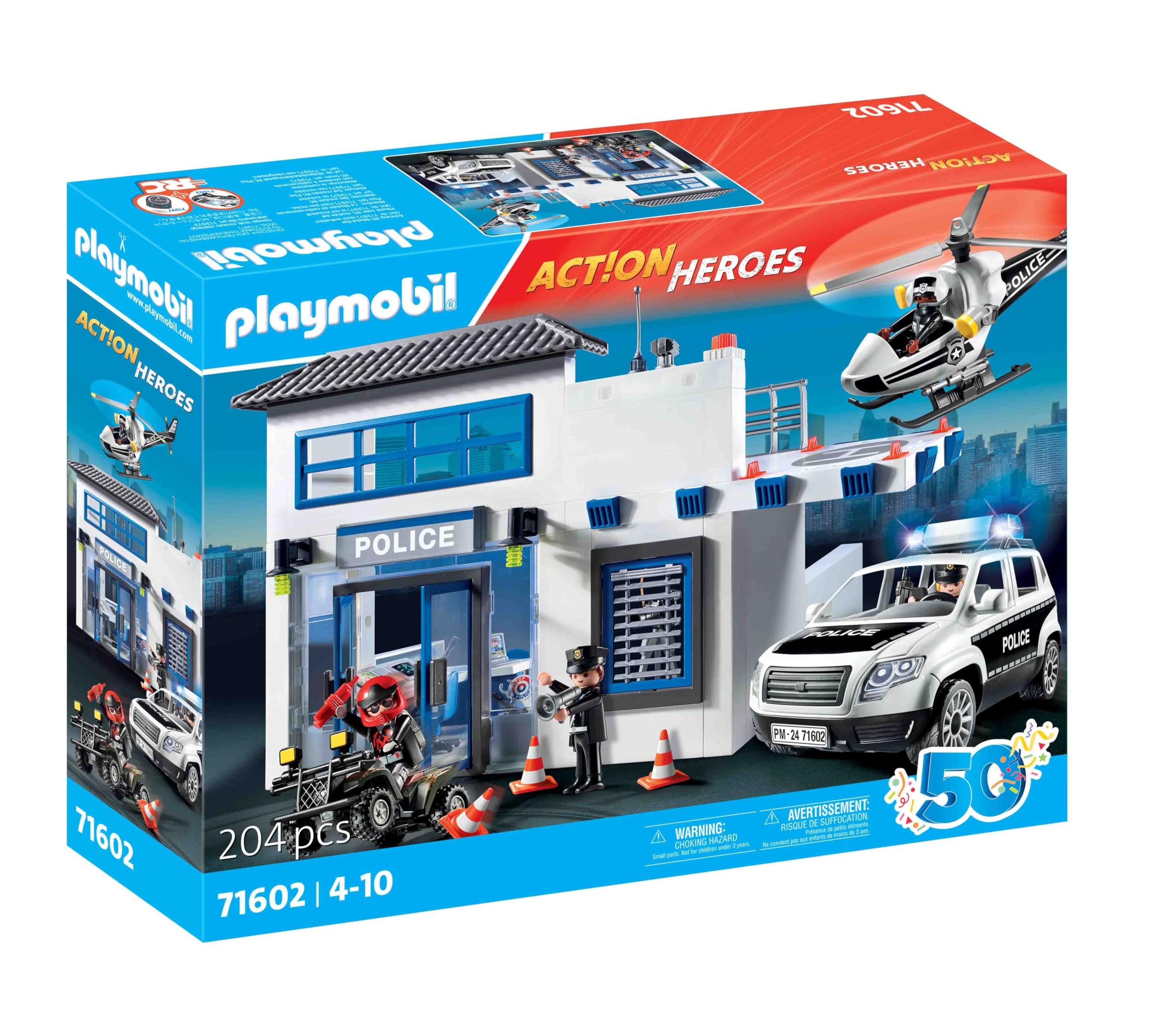 Poste de Police et véhicules Novelmore Action Heroes avec centre de commandement et hélicoptère – Image 2