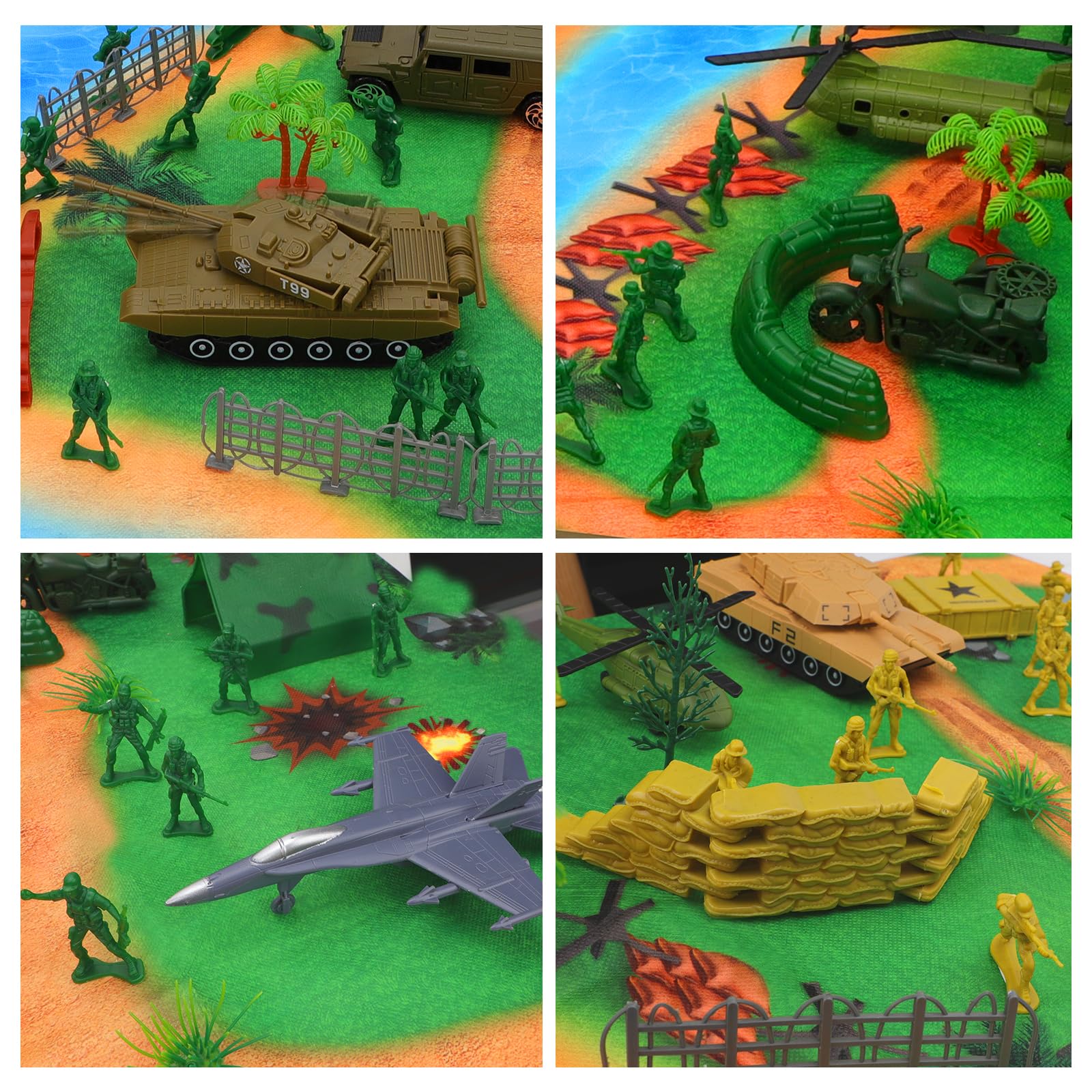 Set de jeu militaire deAO 150 pièces avec soldats, chars, hélicoptères – Image 6