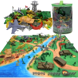 Set de jeu militaire deAO 150 pièces avec soldats, chars, hélicoptères