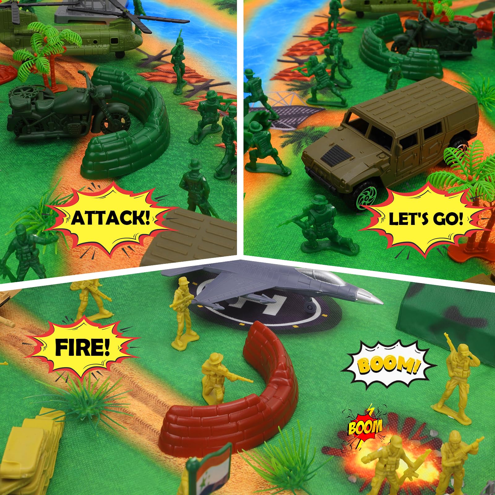 Set de jeu militaire deAO 150 pièces avec soldats, chars, hélicoptères – Image 7