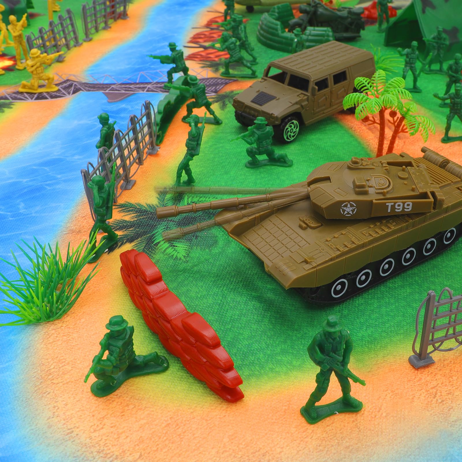 Set de jeu militaire deAO 150 pièces avec soldats, chars, hélicoptères – Image 3