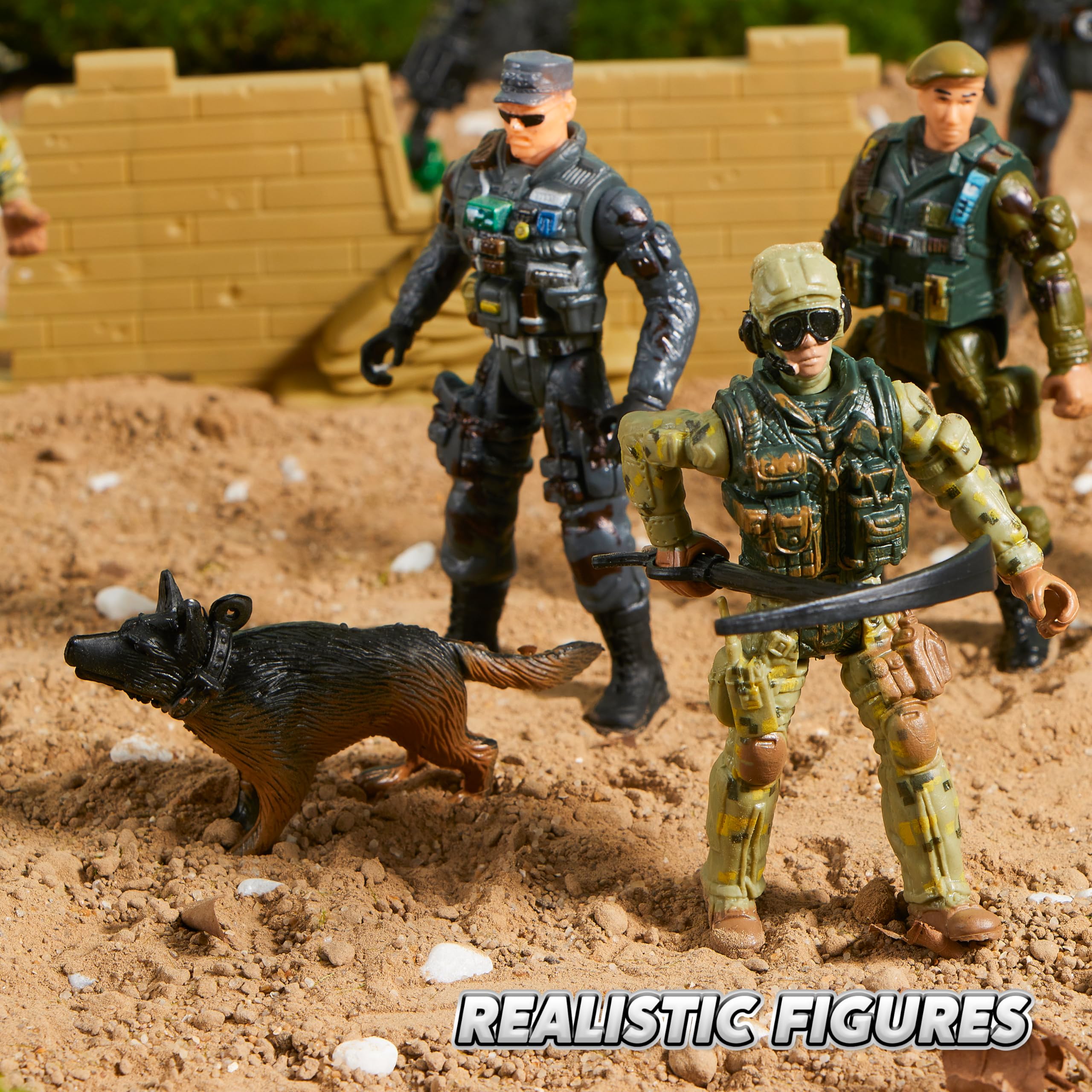 Coffret 16 figurines soldats militaires JOYIN avec 12 gardes forestiers et accessoires – Image 4