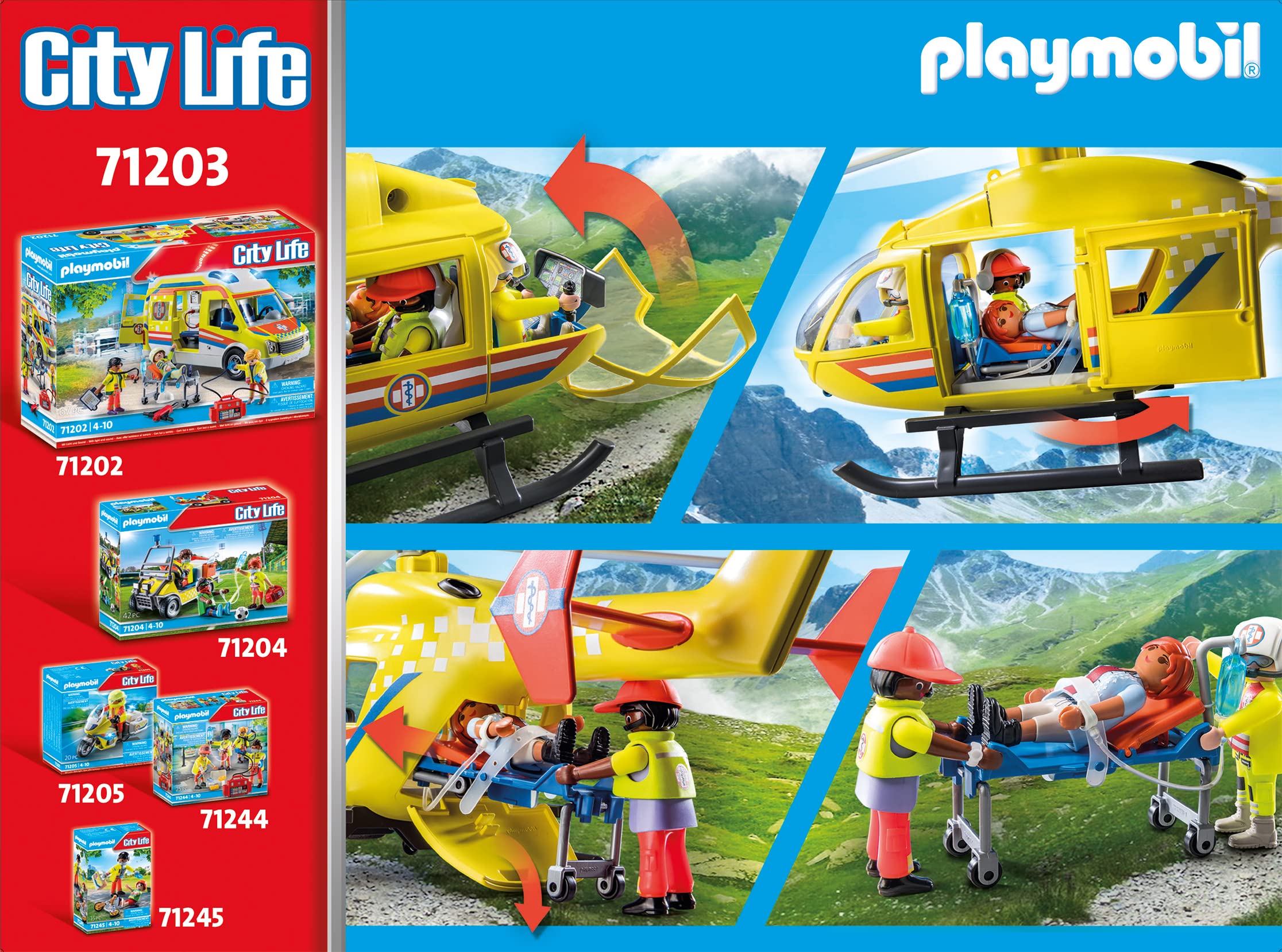 Hélicoptère de Secours Novelmore City Life avec 3 figurines – Image 2