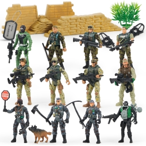 Coffret 16 figurines soldats militaires JOYIN avec 12 gardes forestiers et accessoires