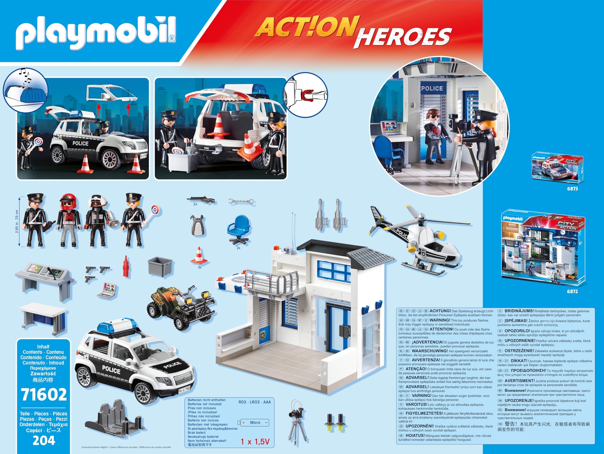 Poste de Police et véhicules Novelmore Action Heroes avec centre de commandement et hélicoptère – Image 7