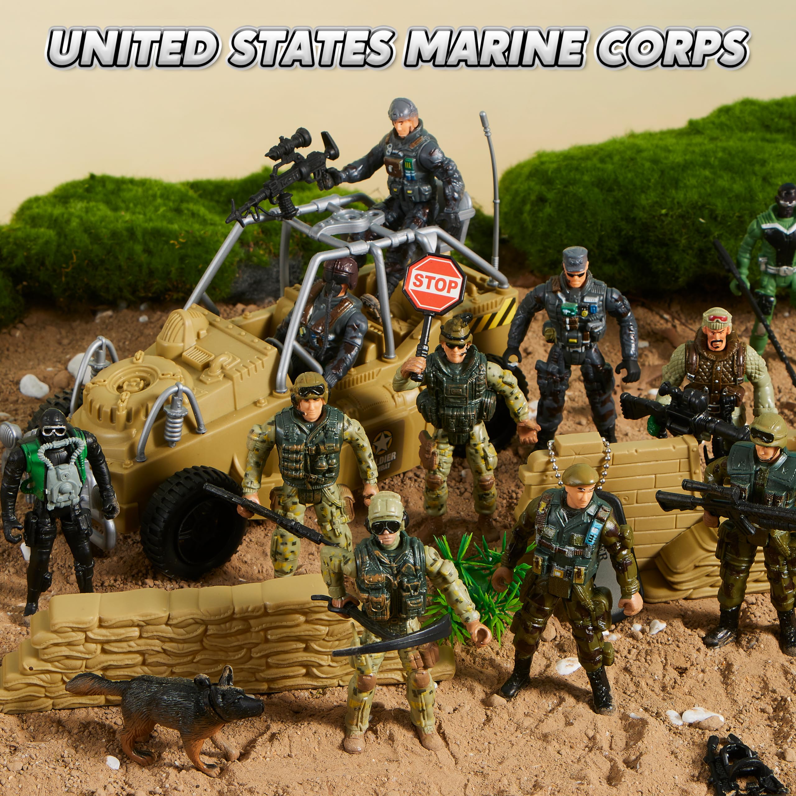 Coffret 16 figurines soldats militaires JOYIN avec 12 gardes forestiers et accessoires – Image 5