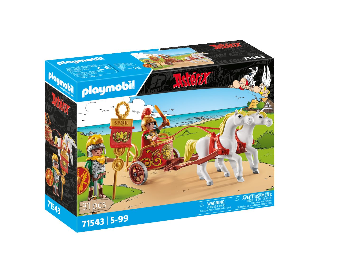 Char Romain Novelmore Astérix avec deux personnages et chevaux – Image 2