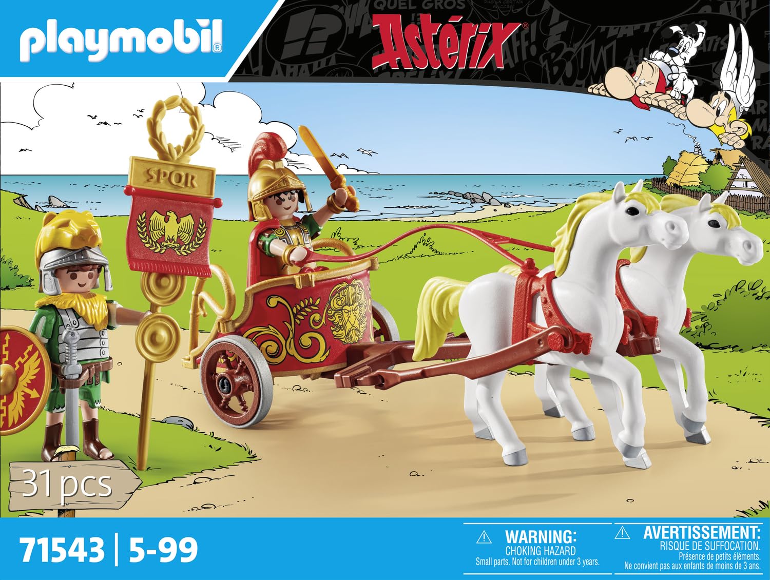 Char Romain Novelmore Astérix avec deux personnages et chevaux – Image 4