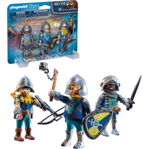 Set 3 Chevaliers Novelmore avec épée, arbalète, bouclier et fléau d'armes