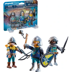 Set 3 Chevaliers Novelmore avec épée, arbalète, bouclier et fléau d'armes