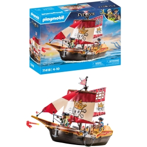 Bateau Chaloupe des Pirates Novelmore avec voiles et canons mobiles