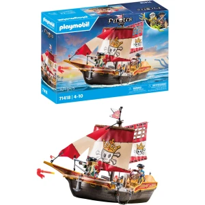Bateau Chaloupe des Pirates Novelmore avec voiles et canons mobiles