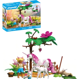 Set Novelmore Magique écurie de Licorne avec maman et son poulain